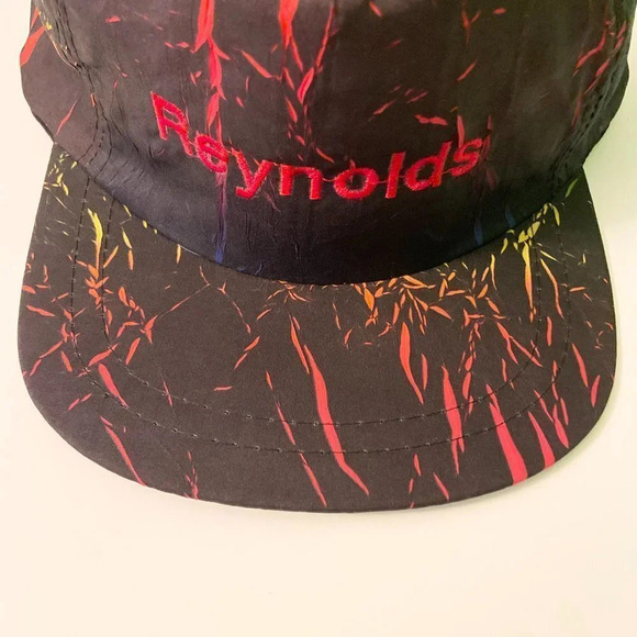 Vintage Reynolds Paint Splatter Atheltic Headwear Hap Snapback Nylon Cap - Picture 2 of 16